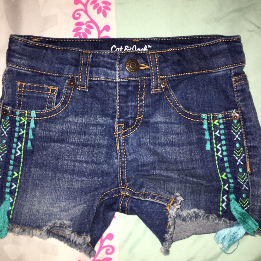 Blue denim shorts - girls
